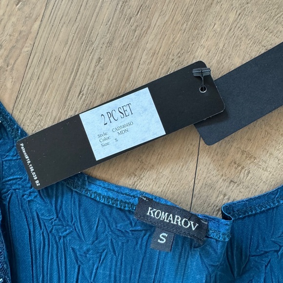 KOMAROV Designer V-neck Midi Cocktail Formal Dress Peacock Blue - Picture 9 of 11